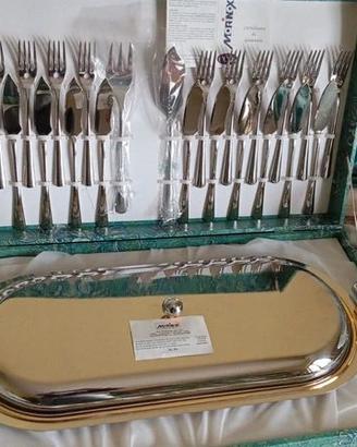 Servizio di posate da pesce x 12 persone inox oro