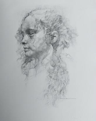 Renzo Vespignani litografia orig. volto infantile 