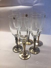 servizio n.6 calici di champagne nodo sabaudo