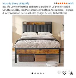 Letto 1 piazza e mezza con materasso