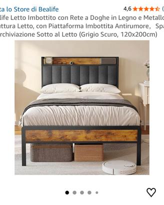 Letto 1 piazza e mezza con materasso