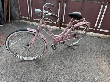 BICICLETTA VINTAGE FRENI A BACCHETTA GORIT rosa