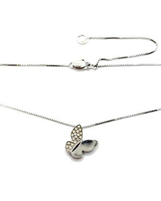 Collana oro bianco farfalla