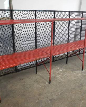 Scaffale in abete  e metallo colorato anni 50