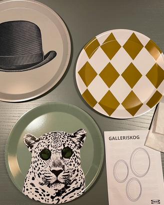 IKEA GALLERISKOG set 3 vassoi decorati