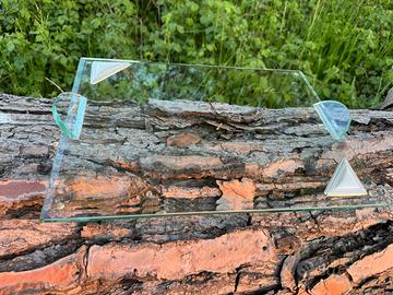 Vassoio in vetro temperato e argento