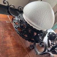 Lampadario 1900 in ferro forgiato & Applique coord
