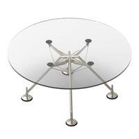 Tavolo cristallo tondo Tecno NOMOS Norman Foster
