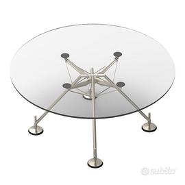 Tavolo cristallo tondo Tecno NOMOS Norman Foster