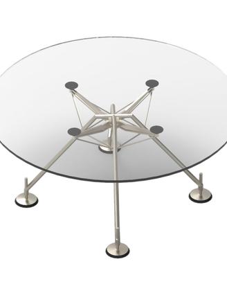 Tavolo cristallo tondo Tecno NOMOS Norman Foster