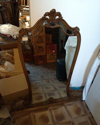 Specchio cornice legno e ante