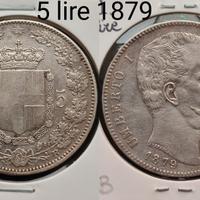 5 lire 1879 Argento 
