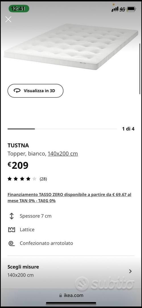 Materasso sottile/ Tustna Ikea 140x200cm - Arredamento e Casalinghi In  vendita a Milano