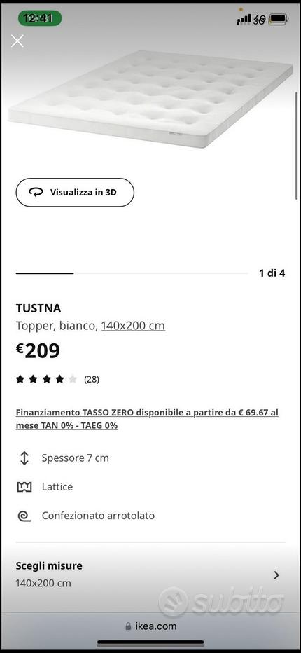 TUDDAL Materasso sottile, bianco, 90x200 cm - IKEA Italia