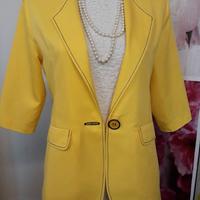 Giacca Donna Gialla Vintage in Cotone e Viscosa