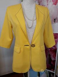 Giacca Donna Gialla Vintage in Cotone e Viscosa