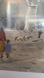 Quadro acquerello con cornice