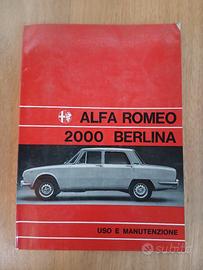 Libretto Uso e Manutenzione Alfa Romeo 2000 Berlin
