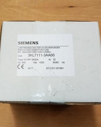 Interruttore sezionatore con portafusibili Siemens