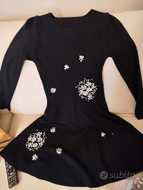 Abitino nero in maglia con Swarovski cuciti