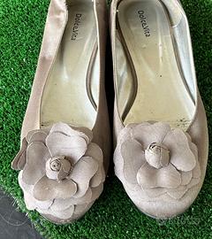 Ballerine in tessuto con fiore