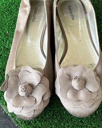 Ballerine in tessuto con fiore