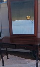Consolle arte povera in legno mogano