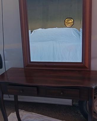 Consolle arte povera in legno mogano