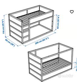 Struttura letto Kura Ikea e tenda