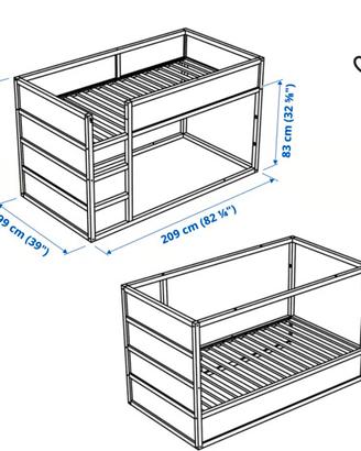 Struttura letto Kura Ikea e tenda