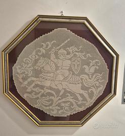 quadro ricamato a mano vintage