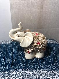 Salvadanaio elefante vintage decorato Statuetta