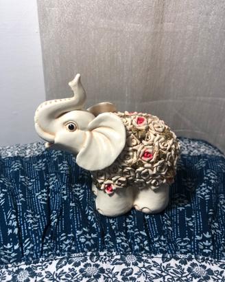 Salvadanaio elefante vintage decorato Statuetta