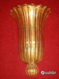 1940 Tre Applique spruzzate foglia oro. Venini