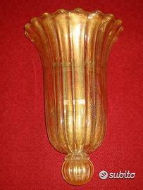 1940 Tre Applique spruzzate foglia oro. Venini