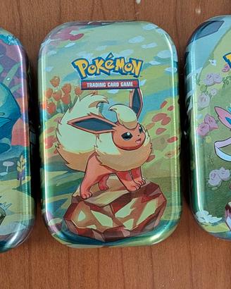 Mini tin pokemon con adesivo/moneta