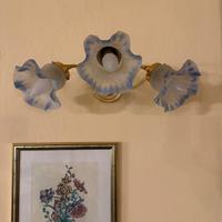 13 Applique da parete in vetro satinato e ottone