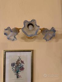 13 Applique da parete in vetro satinato e ottone