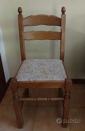 Sedie in legno con seduta in tessuto
