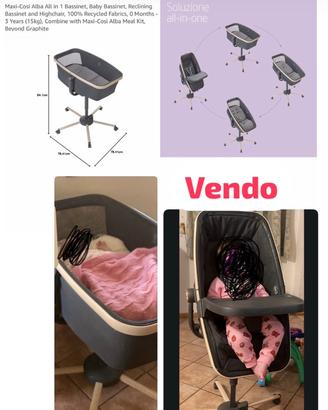 Culla-seggiolone maxi cosi alba +kit pappa