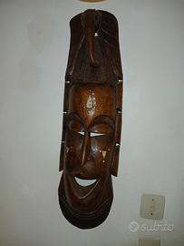 maschera di legno da parete, arredamento