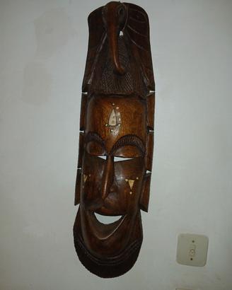 maschera di legno da parete, arredamento