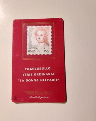 Tessera Filatelica Donna nell'arte 800 lire
