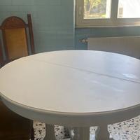 Tavolo tondo 4/6/8 posti bianco + 6 sedie