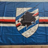 bandiera sampdoria autografata