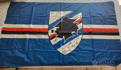 bandiera sampdoria autografata