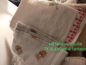 Set lenzuola e coperte per culla e lettino