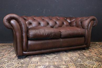 Divano 3 posti club originale inglese in pelle