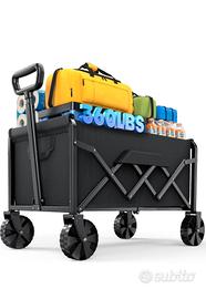 Carrello Pieghevole Kitsure Spesa Camping Nero