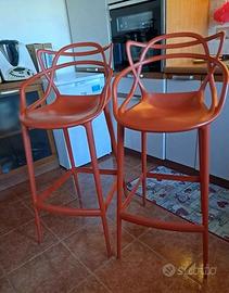 Coppia di sgabelli alti Masters di Philippe Starck